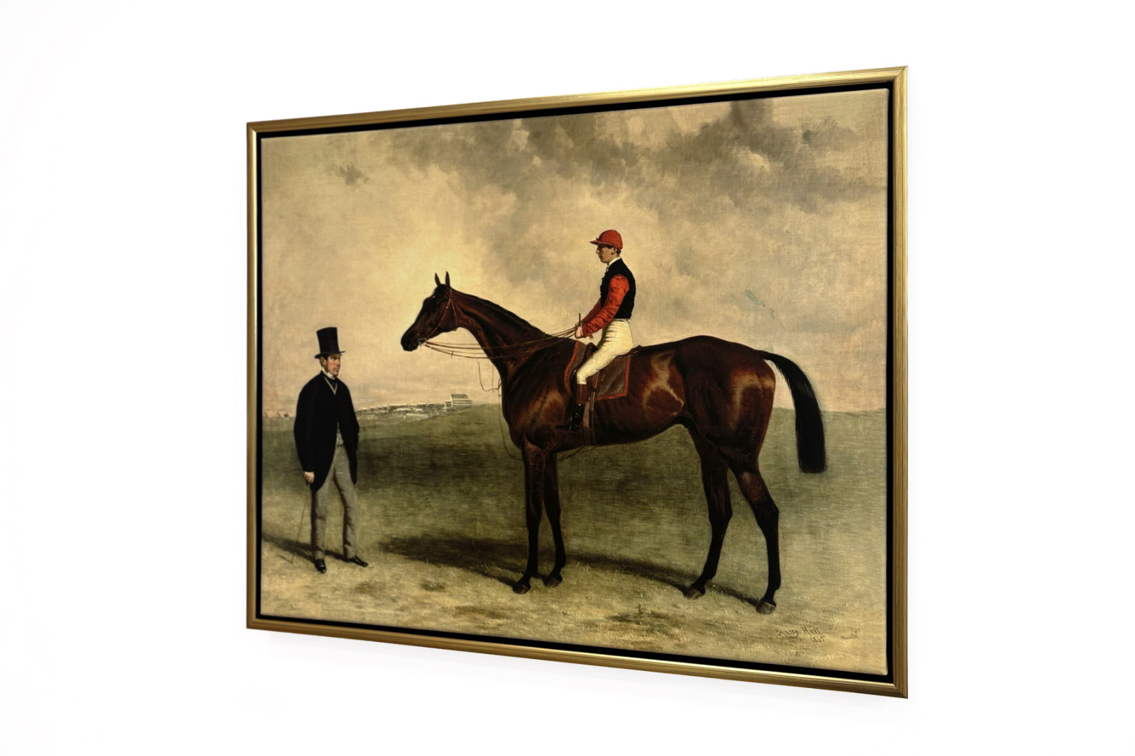 Gladiateur met Harry Grimshaw en zijn eigenaar, Graaf Frederic de Lagrange, 1865 - Harry Hall