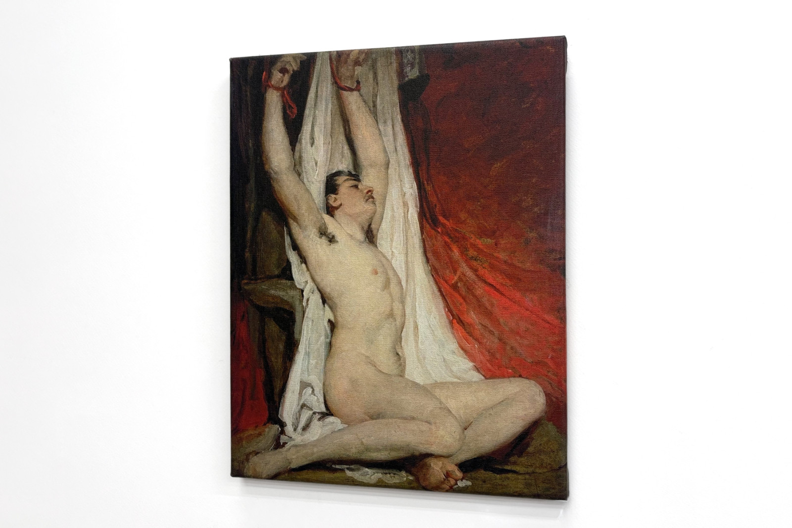Mannelijk naakt met omhooggestrekte armen - William Etty