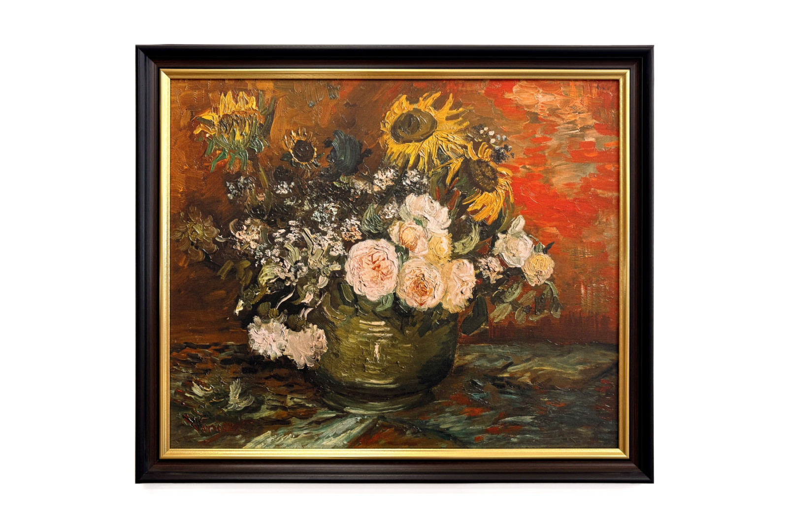 Rozen en zonnebloemen - Vincent van Gogh