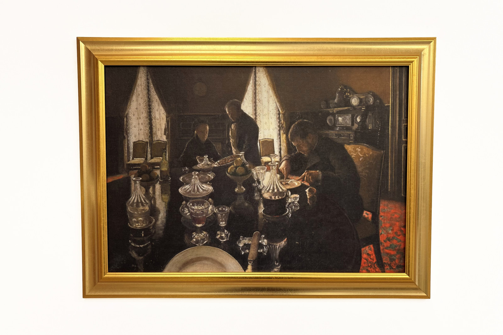 Diner - Diner in de rue Miromesnil, het huis van de familie Caillebotte (olieverf op doek) - Gustave Caillebotte