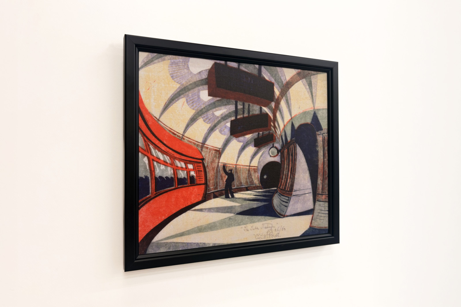 De metrotrein, ca. 1932 (linosnede) - Cyril Edward Power