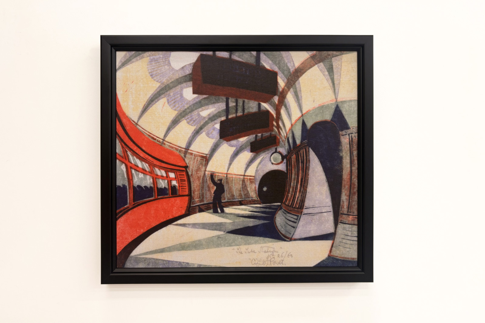 De metrotrein, ca. 1932 (linosnede) - Cyril Edward Power