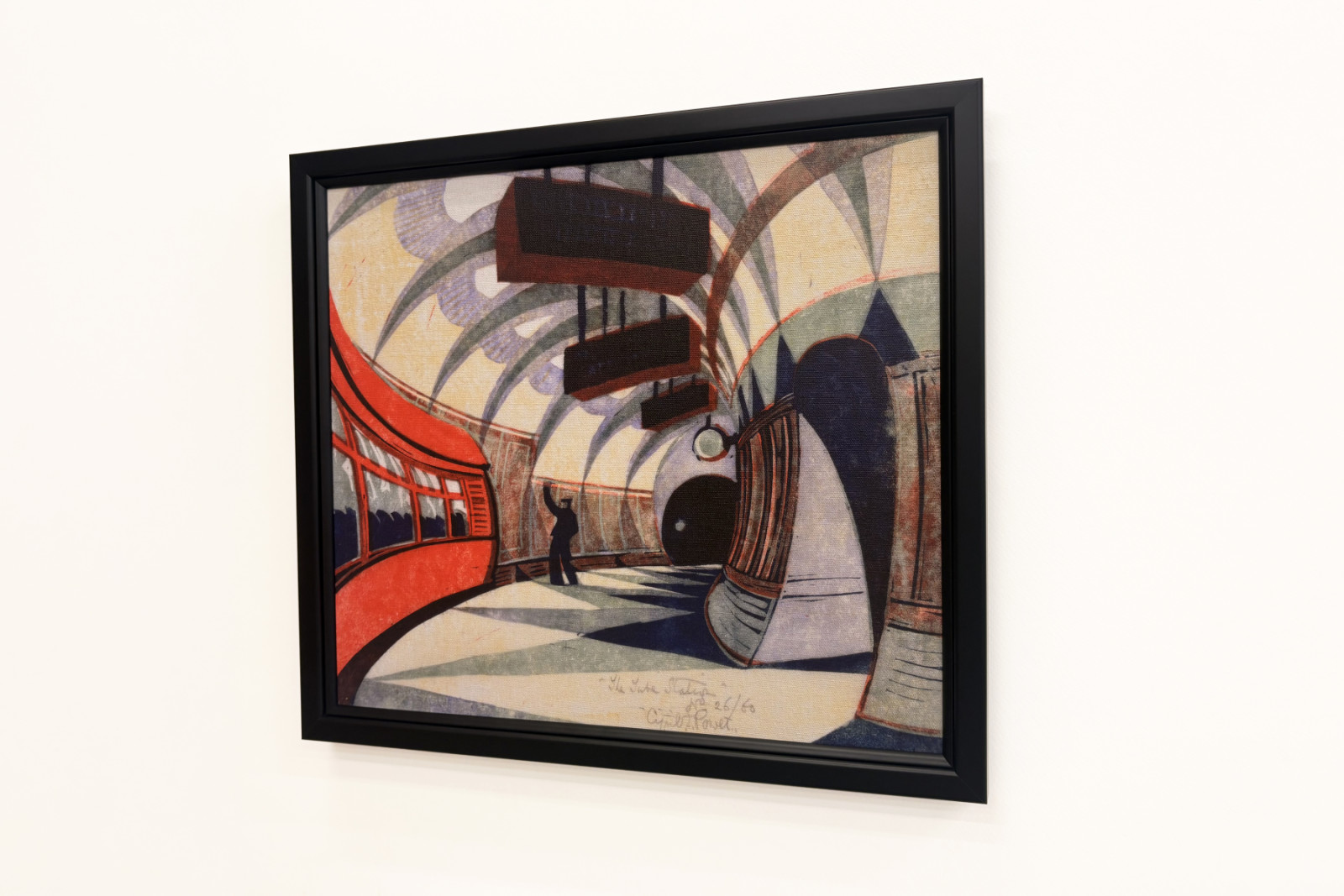 De metrotrein, ca. 1932 (linosnede) - Cyril Edward Power