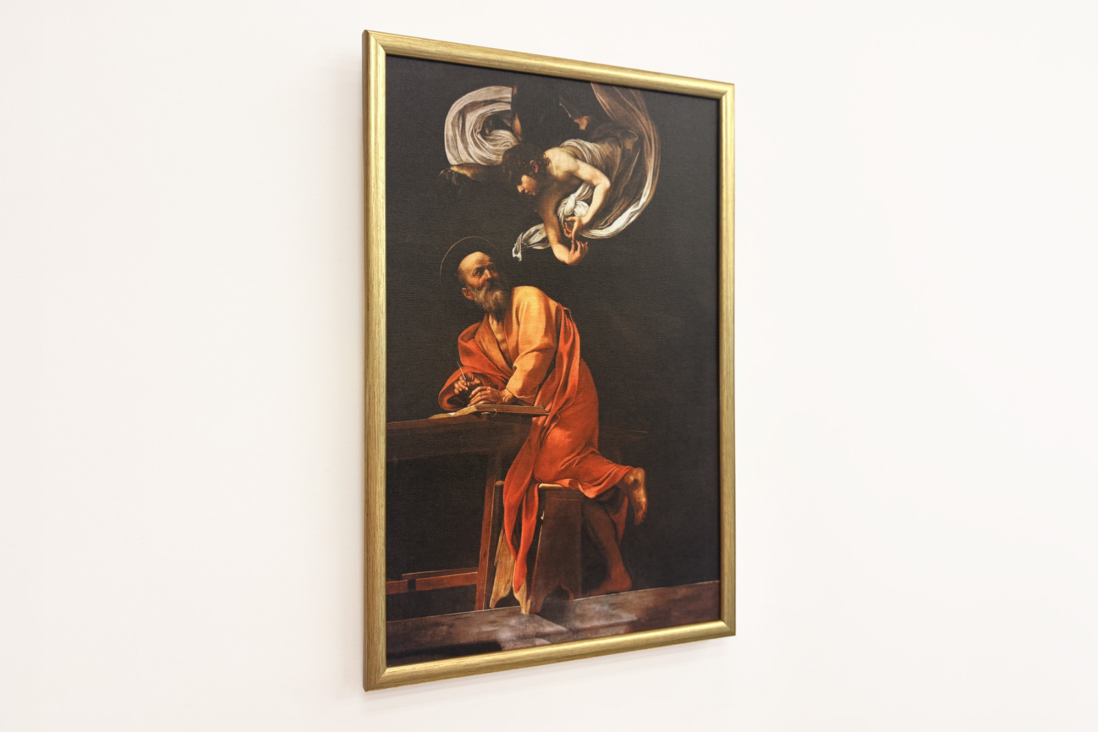 De Inspiratie van Sint-Matteüs - Michelangelo Merisi Caravaggio
