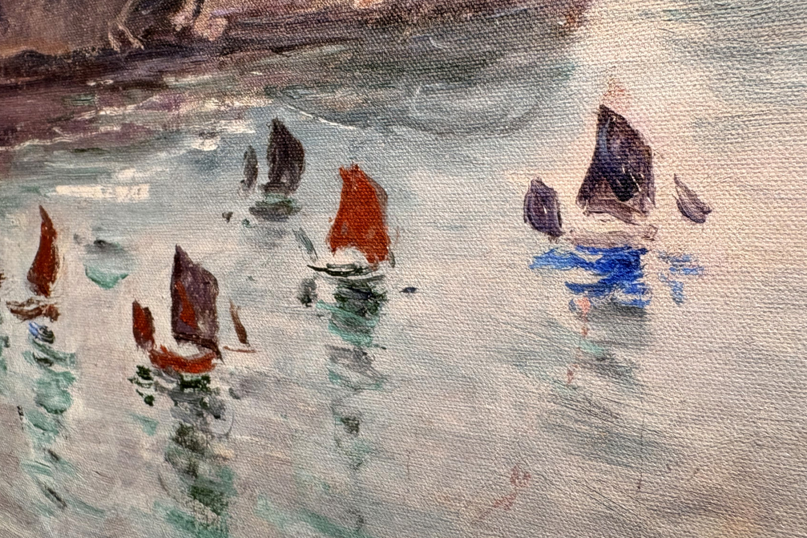 Etretat, Porte d'Aval: vissersboten die de haven verlaten - Claude Monet