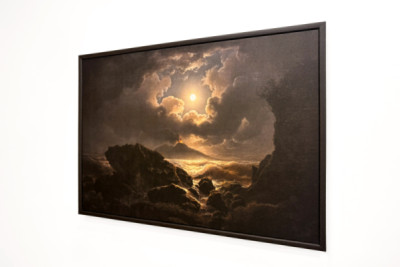 Storm in de Golf van Napels bij maanlicht - Joseph Rebell