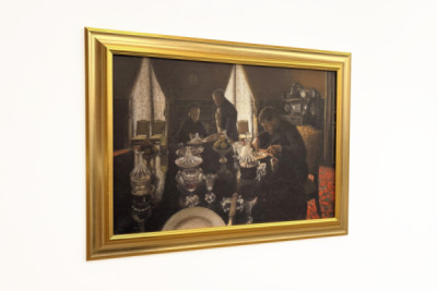 Diner - Diner in de rue Miromesnil, het huis van de familie Caillebotte (olieverf op doek)