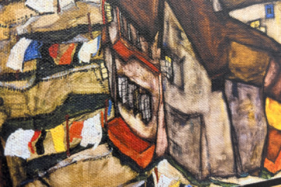 Halve cirkel van huizen, Krumau (het huidige Český Krumlov, Tsjechoslowakije) - Halve cirkel van huizen, Krumau (De kleine stad V), door Egon Schiele (1890-1918)