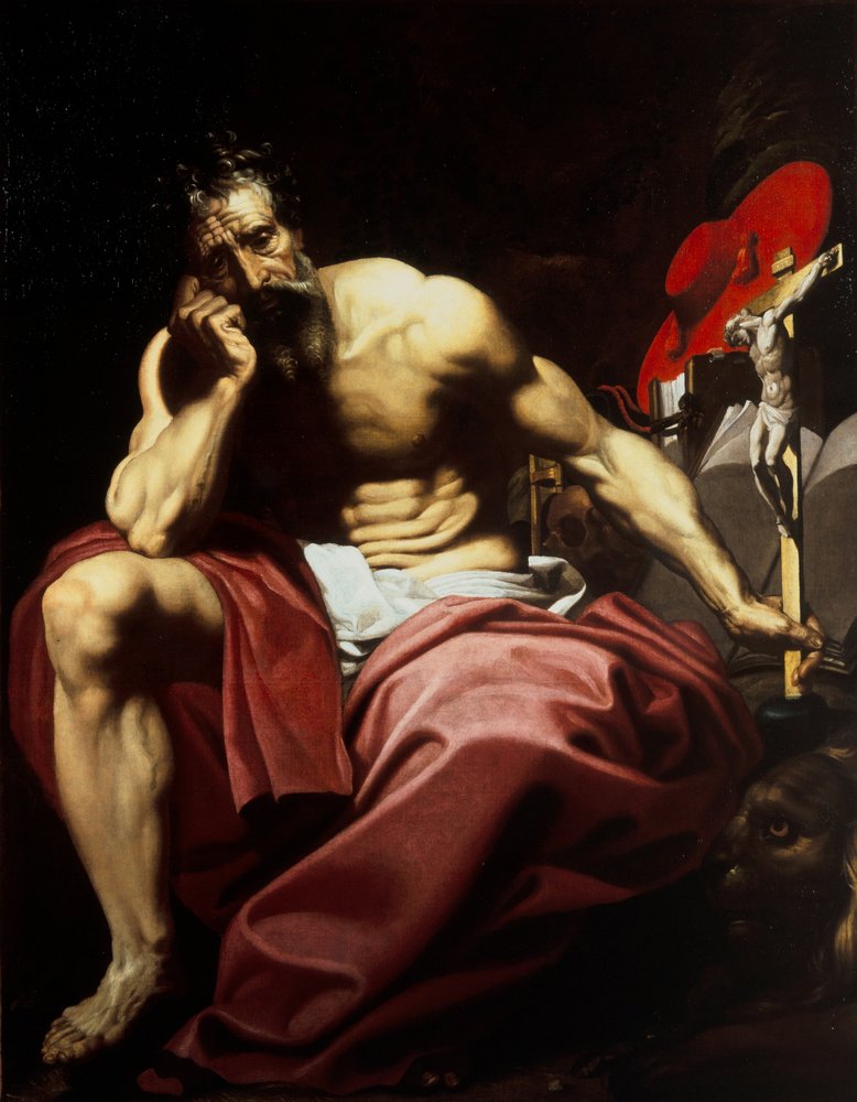 Sint Hiëronymus door Abraham (attr.to) Janssens
