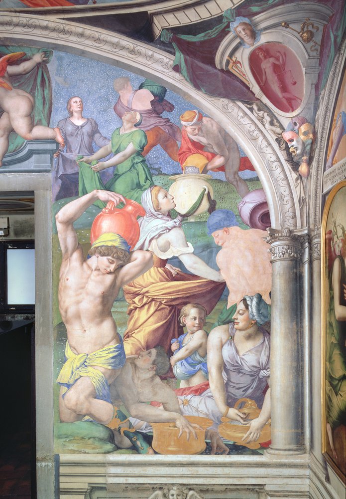 De val van het manna, uit de Cappella di Eleonora, 1555 door Agnolo Bronzino