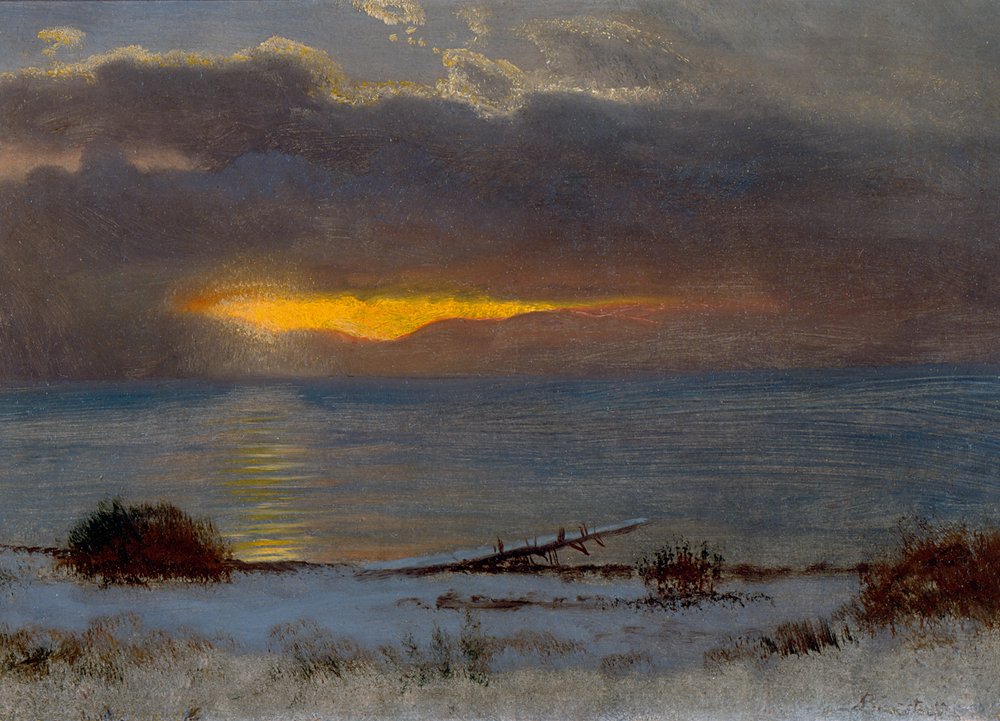 Zonsopgang op Lake Tahoe, Californië 1872 door Albert Bierstadt