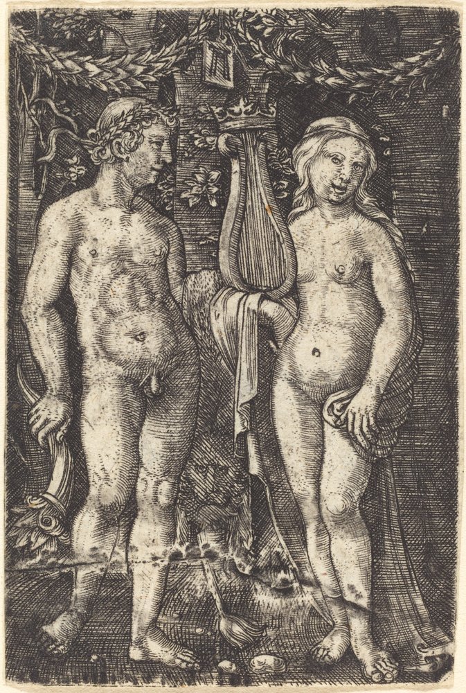 Hercules en een muze door Albrecht Altdorfer