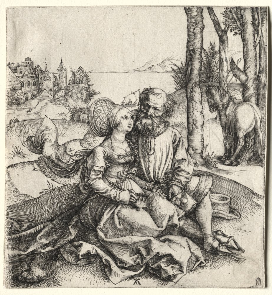 Het Aanbod van Liefde (of het Slecht Gekoppelde Paar) door Albrecht Dürer