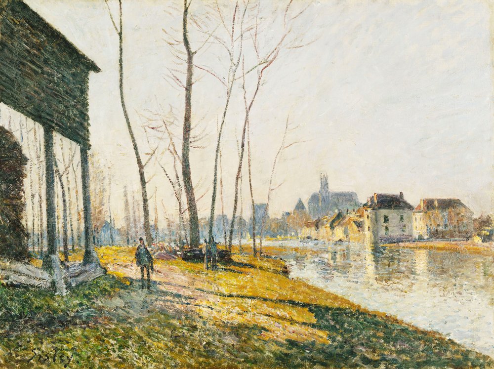 Een Februari Ochtend in Moret-sur-Loing, 1881 door Alfred Sisley