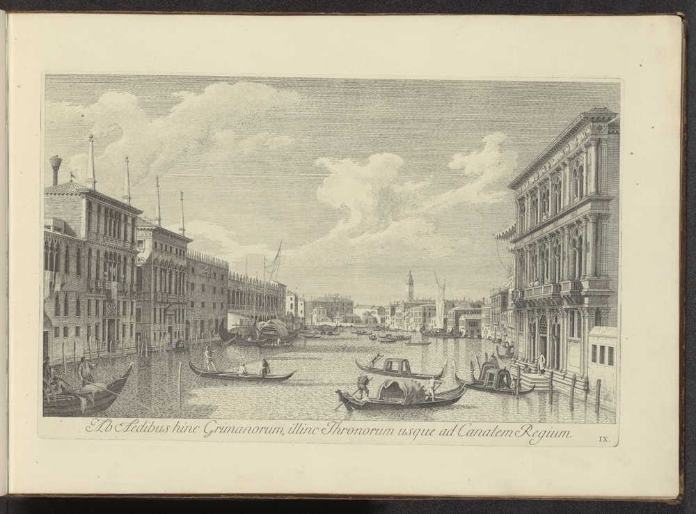 Gezicht op het Canal Grande en Palazzo Vendramin-Calergi te Venetië door Antonio Visentini