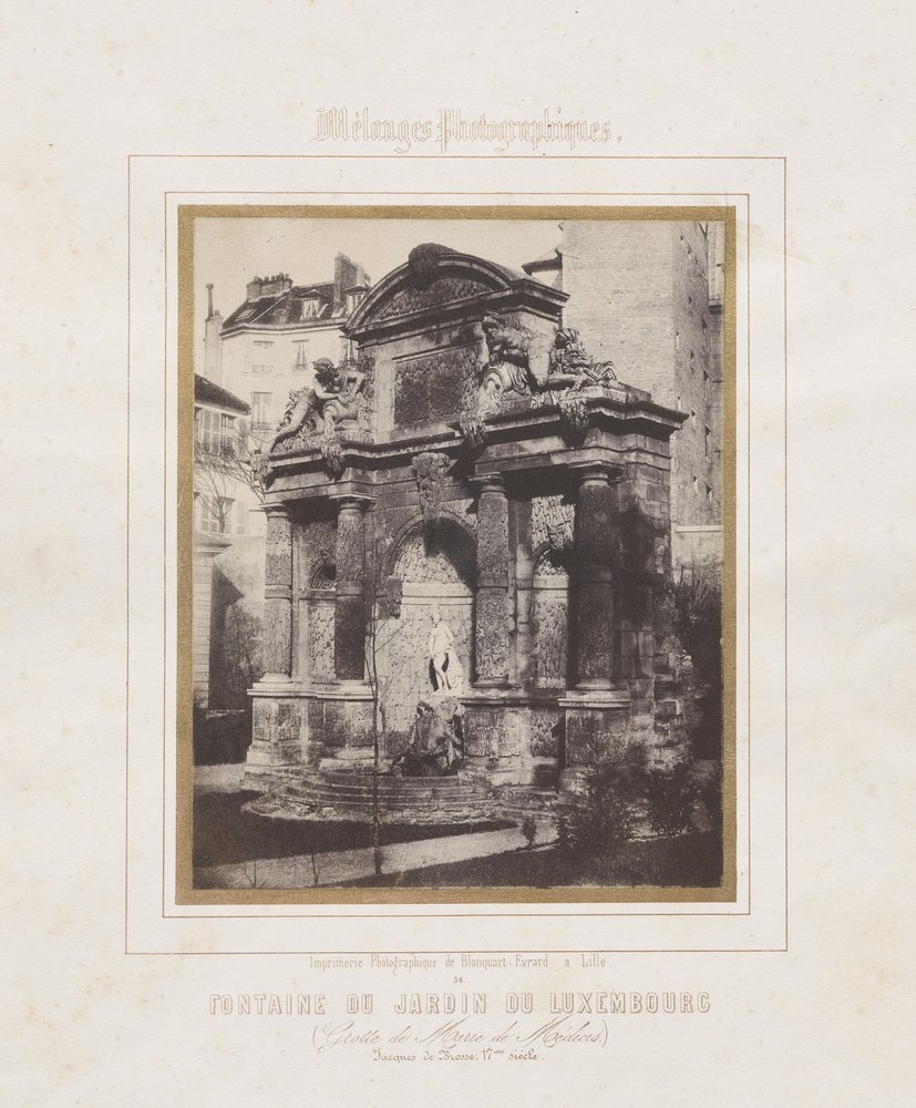 Fontein van de Jardin du Luxembourg (grot van Marie de Médicis) door Charles Marville