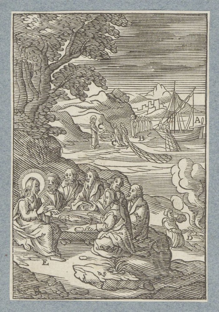 Christus geeft de sleutels van de hemel aan Petrus door Christoffel van Sichem (II)