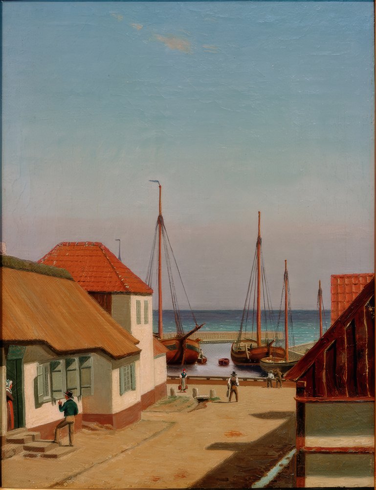 De haven van Dragør door Christoffer Wilhelm Eckersberg