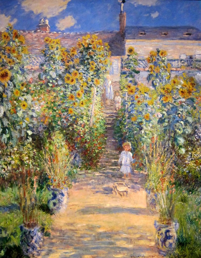 De Tuin van de Kunstenaar in Vétheuil door Claude Monet