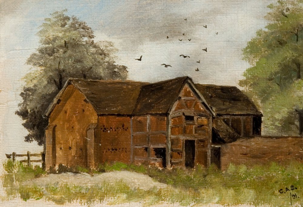 Schapenkooi Schuur Kapel Huis Boerderij, 1891 door Colin A Standley