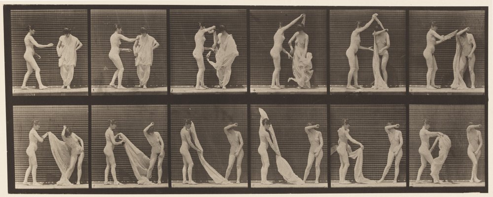 Plaat 427. Toilet; Twee Modellen door Eadweard Muybridge