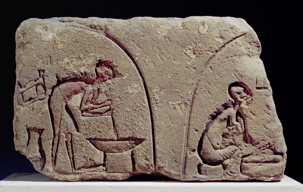 Reliëf van voedselbereiding, Amarna, 14e eeuw v.Chr. door Egyptian 18th Dynasty