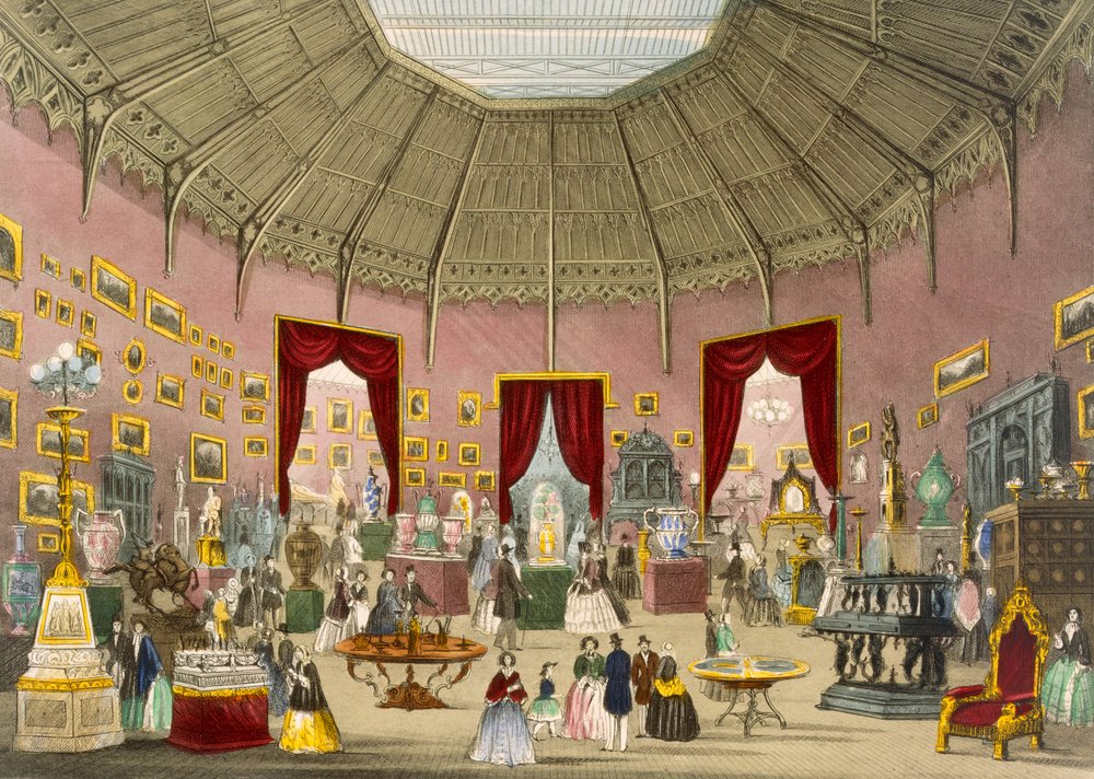 Crystal Palace, Zollverein Afdeling, door Chavanne, uitgegeven door Read & Co. (gekleurde litho) door English School