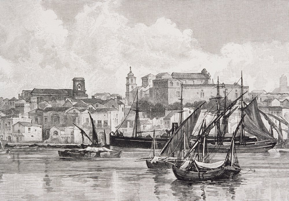 De haven, Brindisi, Italië, uit 