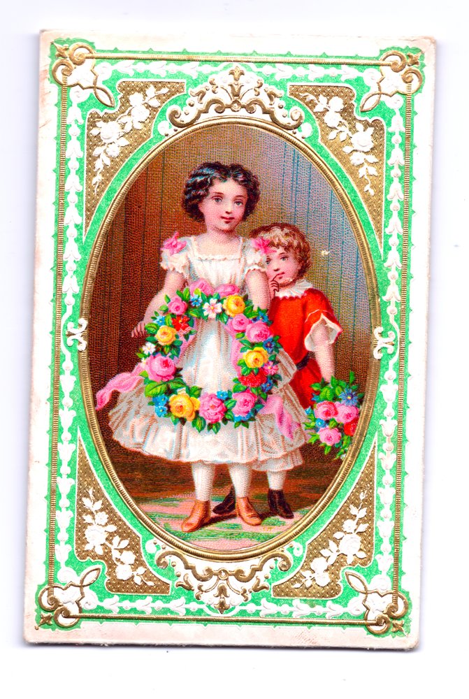 Victoriaanse kerstkaart, c.1880 door English School