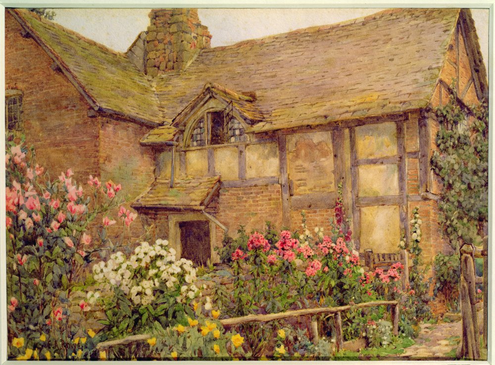 Een cottage-tuin in Cholstry door Ernest Arthur Rowe