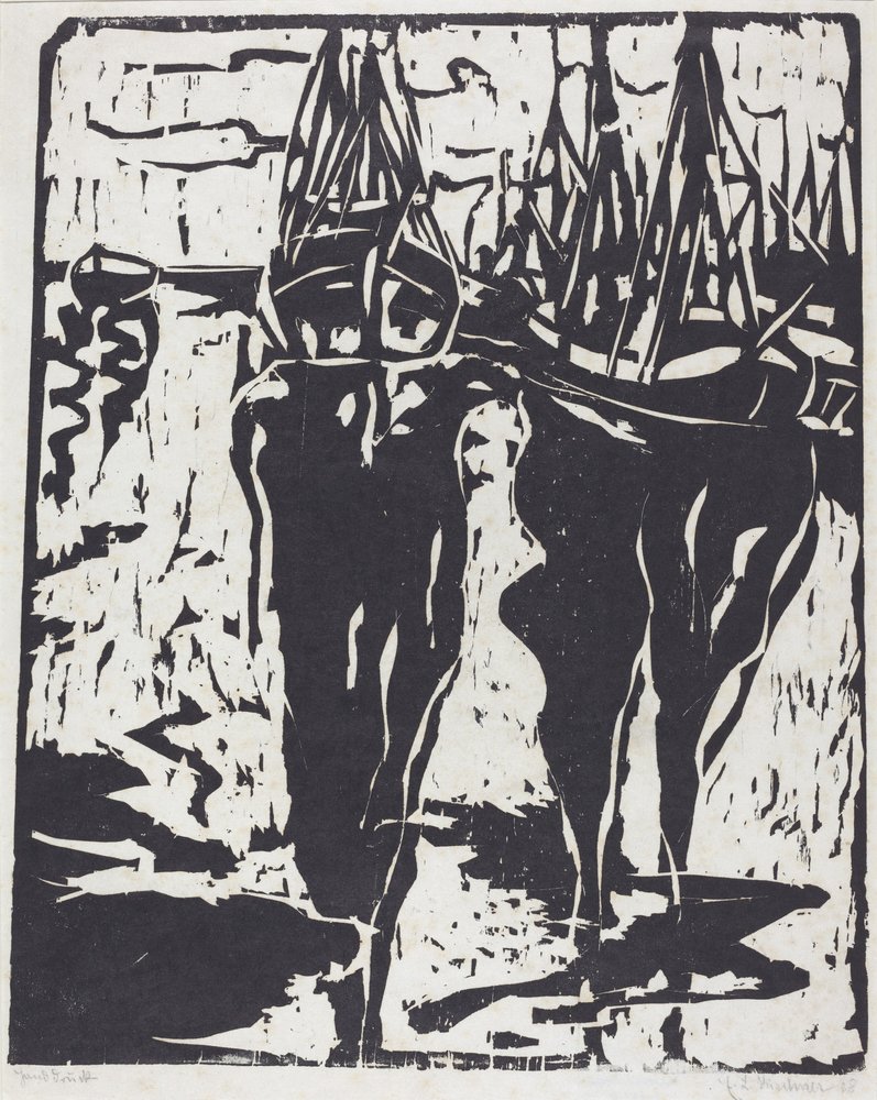 Havenscène, 1908 door Ernst Ludwig Kirchner