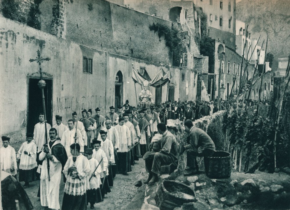 Processie, Capri, Italië, 1927 door Eugen Poppel