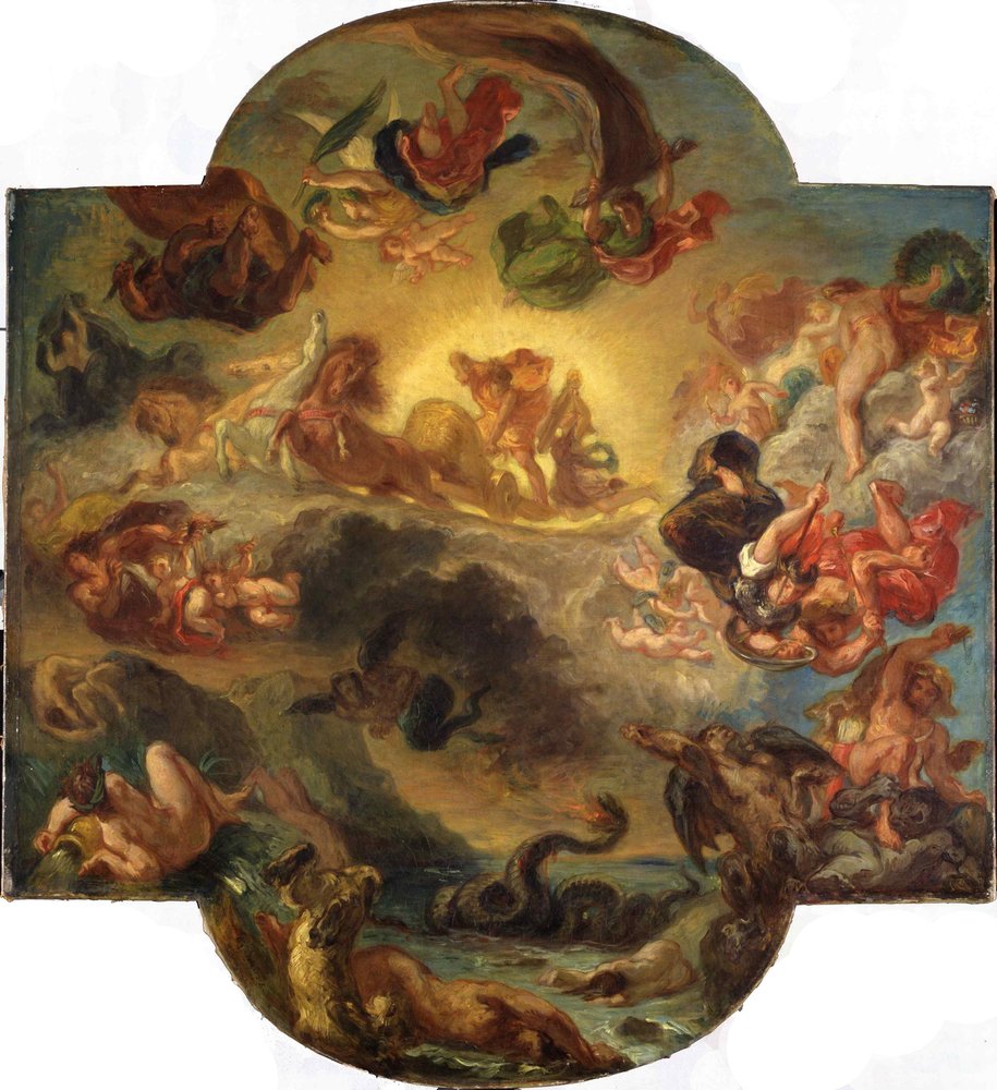Apollon overwint de slang Python, ca. 1853 door Ferdinand Victor Eugene Delacroix