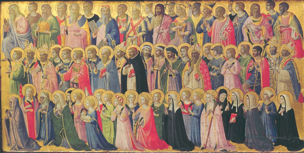 De voorlopers van Christus met heiligen en martelaren, 1423-24 door Fra Angelico