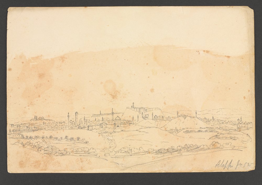 Aleppo vanuit het zuidwesten, Syrië door Frederick Peter Layard
