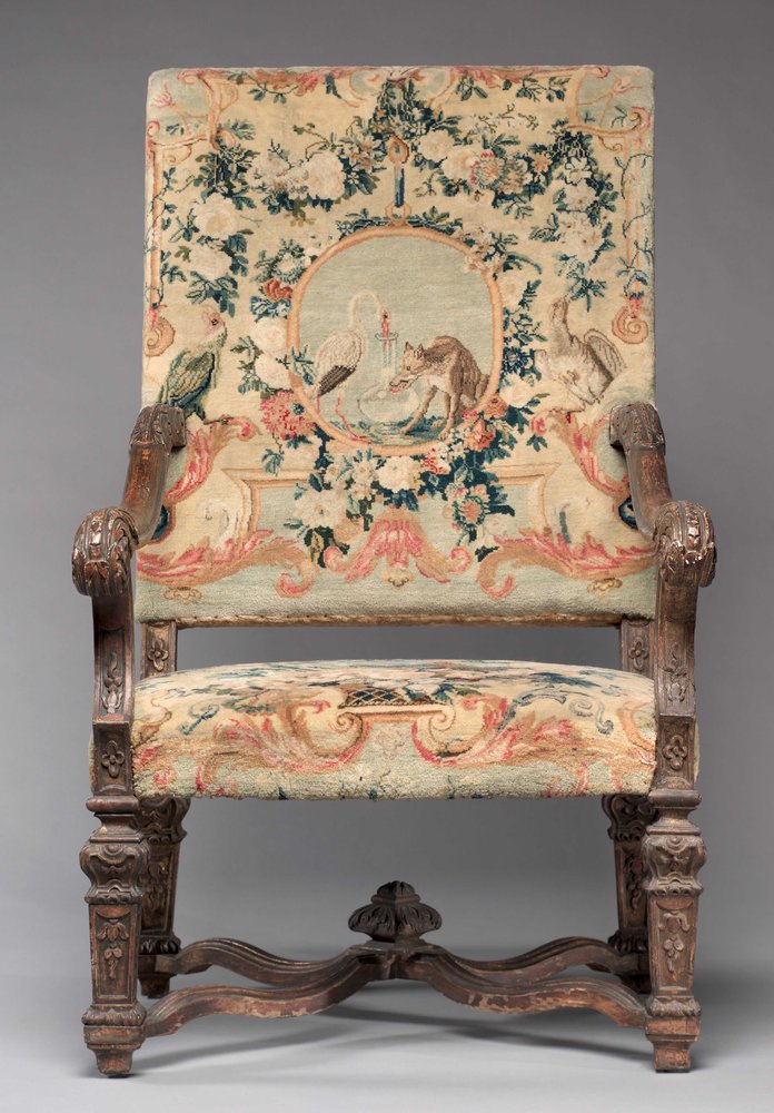 Stoel, fabrikant Savonnerie-fabriek, voor 1717 door French School