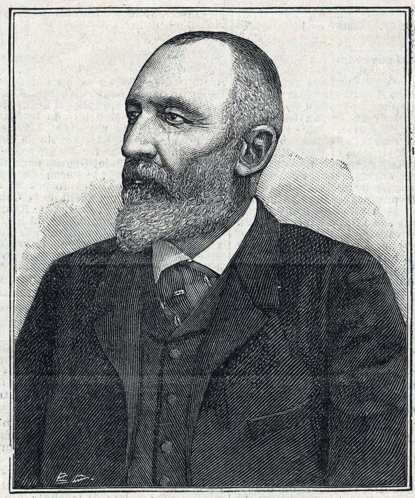 Portret van Auguste Scherer-Kestner, chemicus, industrieel en Elzasser politicus. Gravure uit 1897. Privécollectie door French School
