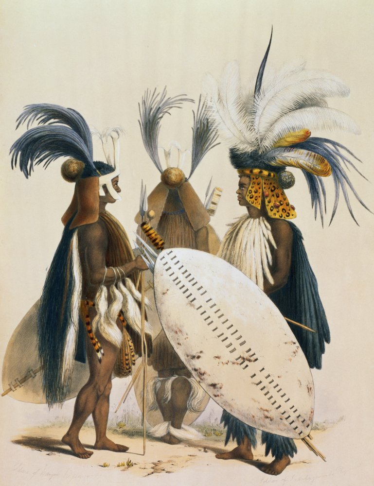 Zulu-soldaten van het leger van koning Panda, plaat 20 uit 