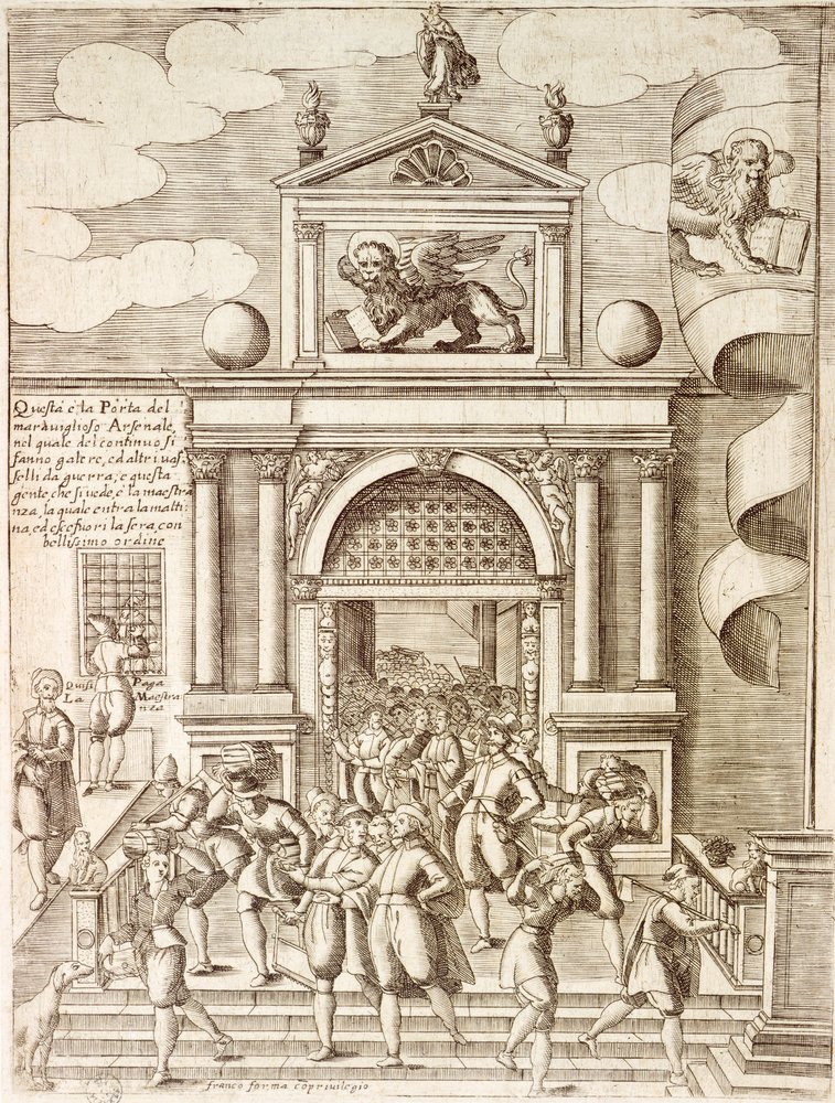 De poort naar het Arsenaal in Venetië door Giacomo Franco