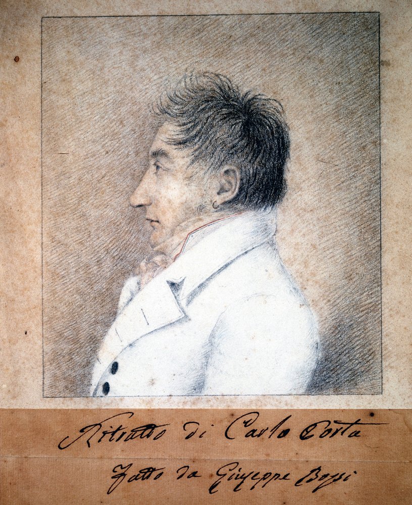 Portret van Carlo Porta (1775 - 1821) door G. Bassi door Giambattista Bassi