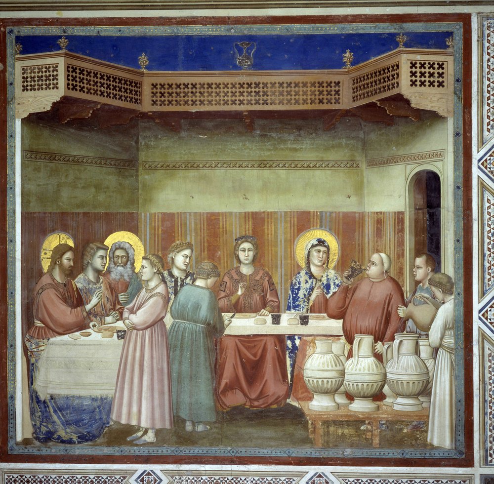 De bruiloft te Kana door Giotto (c.1266-1337)