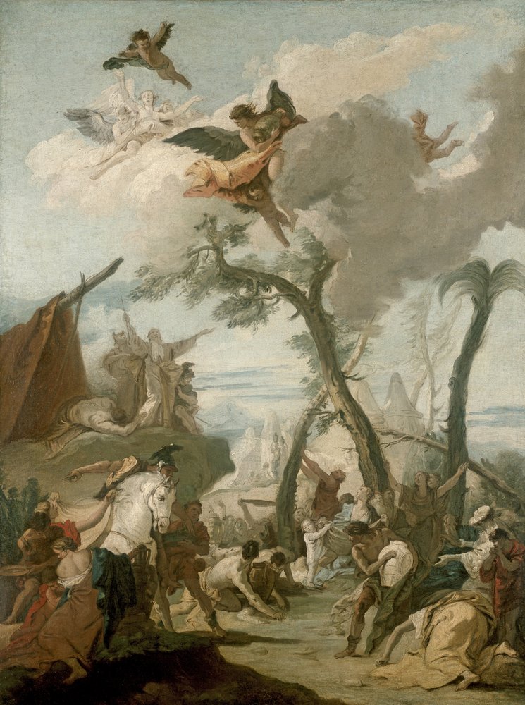 Het verzamelen van het manna, 18e eeuw door Giovanni-Battista Tiepolo