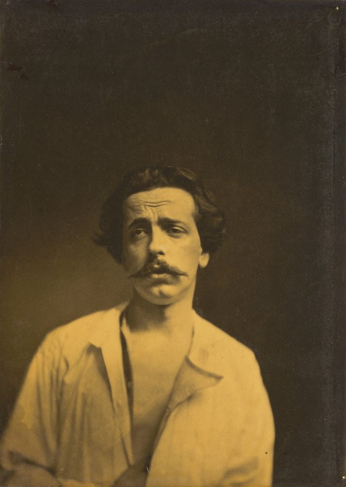 Extreme pijn, het hoofd van Christus (links); Herinnering aan liefde of extatische blik (rechts),1854-1856, gedrukt 1862 (foto) door Guillaume-Benjamin-Armand Duchenne de Boulogne