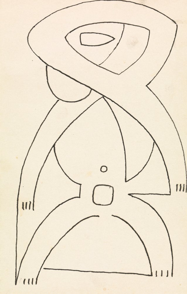 Figurenstudie voor een reliëfontwerp door Henri Gaudier-Brzeska