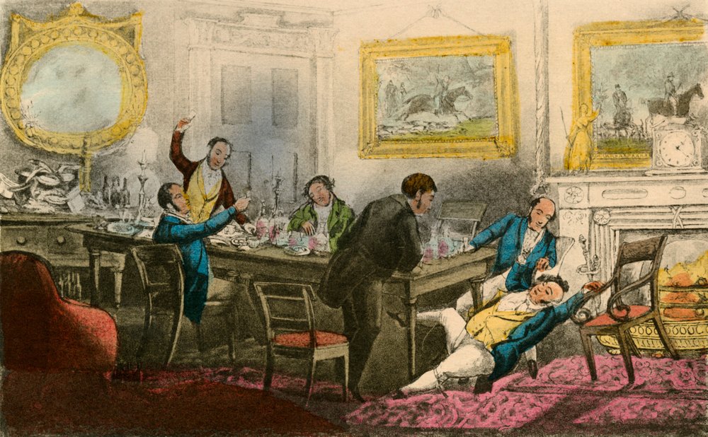 Til me op! Bind me vast op mijn stoel! Vul mijn glas!, 1838 door Henry Thomas Alken