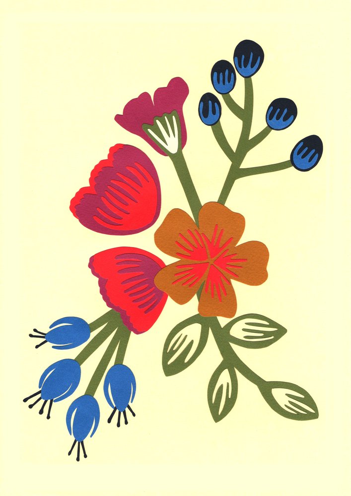 Flora, 2015 (gesneden papier) door Isobel Barber