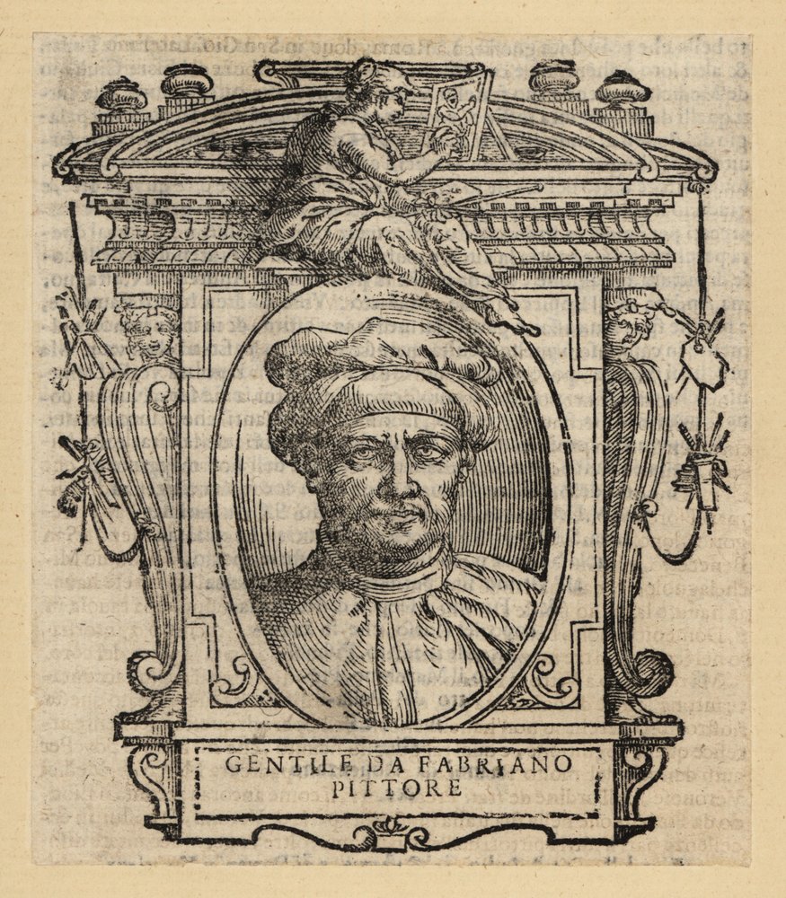 Portret van Gentile da Fabriano, Italiaanse schilder in de internationale gotische stijl, circa 1370-1427 door Italian School