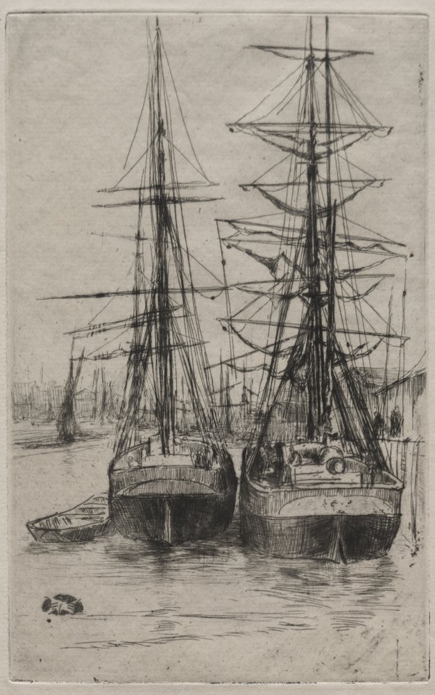 De twee schepen door James McNeill Whistler