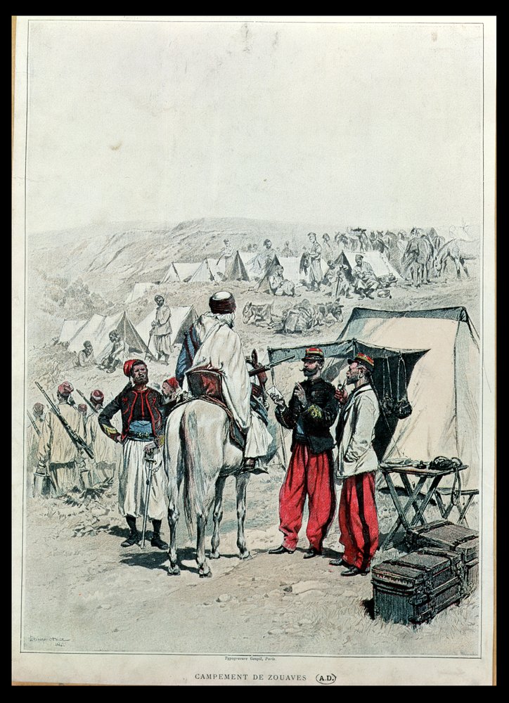 Een Zouavenkamp, 1886 door Jean-Baptiste Edouard Detaille