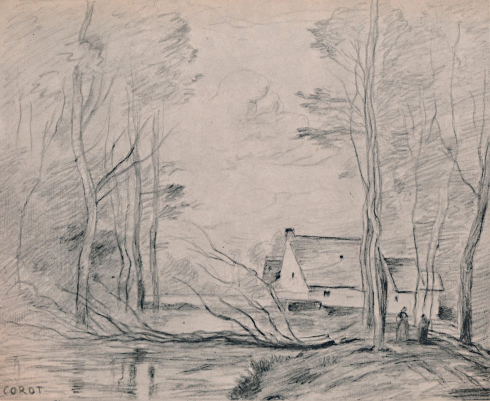 De Molen bij Cuincy door Jean-Baptiste-Camille Corot